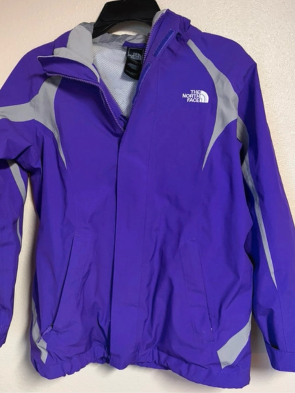 The North Face Purple Ski Jacket with Gray Panels